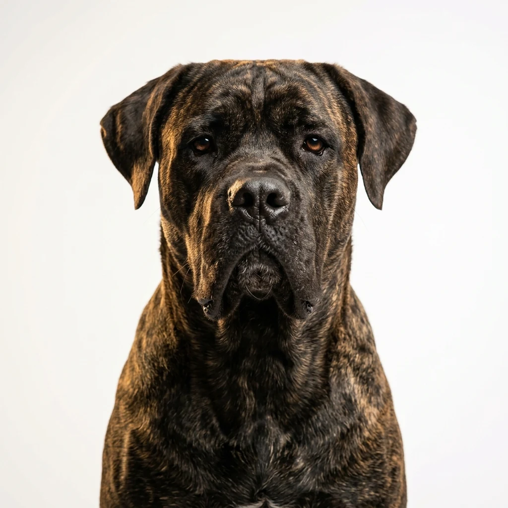 Cane Corso dog — studio head-and-shoulders portrait showing typical coat color and facial features