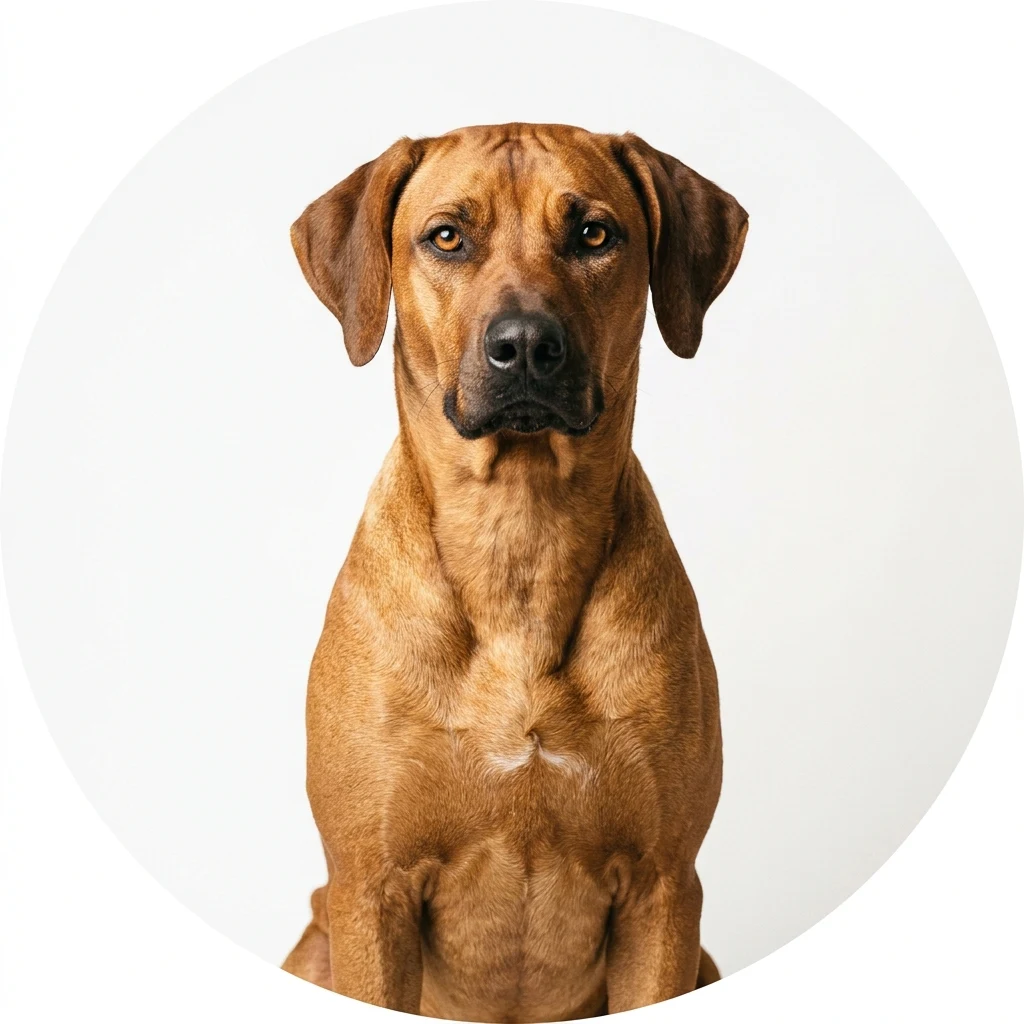 Rhodesian Ridgeback dog — studio head-and-shoulders portrait showing typical coat color and facial features